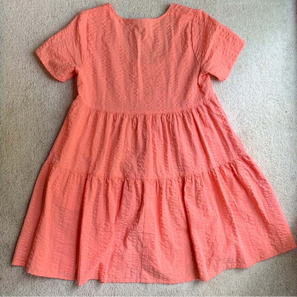 A New Day Peach Mini Dress 100% Cotton Cute Babydoll Dress! - Picture 7 of 15